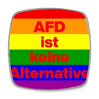 AFD IST KEINE ALTERNATIVE, NO NZS, NO AFD, ROT - Viereckiger Kühlschrankmagnet - Weiß - Vorne