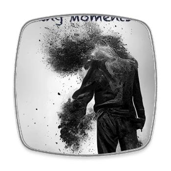 Moments qui s’effacent : par Mark Noone - Magnet carré - blanc - Devant