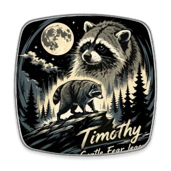Jimothy Raccoon Funny Jimothy from Seattle - Square fridge magnet - white - Front