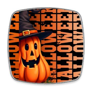 HALLOWEEN PUMPKIN - Square fridge magnet - white - Front
