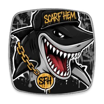 Shark SCARF'HEM Graffiti Streetwear - Viereckiger Kühlschrankmagnet - Weiß - Vorne