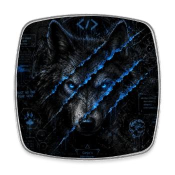 GN Wolf schwarz blau  - Viereckiger Kühlschrankmagnet - Weiß - Vorne