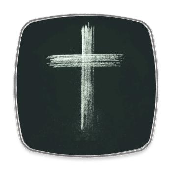 Kreuz Christliches Geschenk - Viereckiger Kühlschrankmagnet - Weiß - Vorne