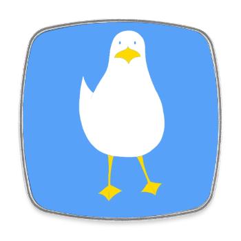 Möwe - Viereckiger Kühlschrankmagnet - Weiß - Vorne