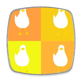 MineMineMineMine - yellow - Square fridge magnet - white - Front