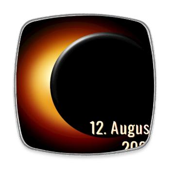 Spanien Sonnenfinsternis 2026 - Viereckiger Kühlschrankmagnet - Weiß - Vorne