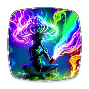 Idegen_Saman - Square fridge magnet - white - Front