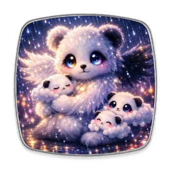 Himmlischer Nephalim‑Panda mit Wolkenbabys - Viereckiger Kühlschrankmagnet - Weiß - Vorne