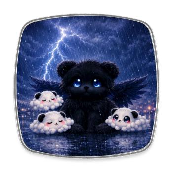 Dark Spirit Panda - Viereckiger Kühlschrankmagnet - Weiß - Vorne