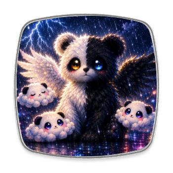 Echo Panda – Dual Spirit Edition - Viereckiger Kühlschrankmagnet - Weiß - Vorne