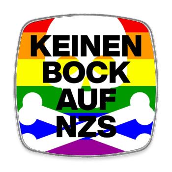 KEINEN BOCK AUF NZS, NO NZS, NO AFD, SKULL WEISS - Viereckiger Kühlschrankmagnet - Weiß - Vorne