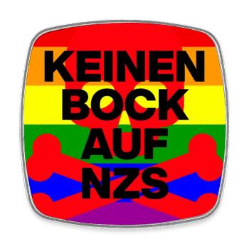 KEINEN BOCK AUF NAZIS, NO NZS, NO AFD, SKULL ROT - Viereckiger Kühlschrankmagnet - Weiß - Vorne