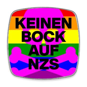 KEINEN BOCK AUF NZS, NO NZS, NO AFD, SKULL PINK - Viereckiger Kühlschrankmagnet - Weiß - Vorne