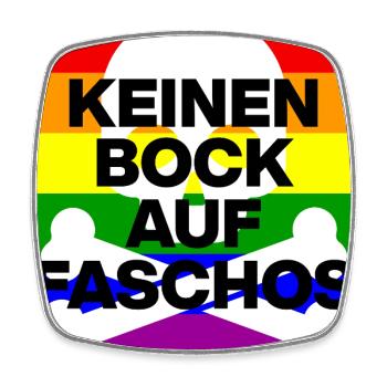 KEINEN BOCK AUF FASCHOS, NO NZS, NO AFD, NIE WIEDR - Viereckiger Kühlschrankmagnet - Weiß - Vorne