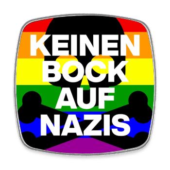 KEINEN BOCK AUF NAZIS, NO NZS, NO AFD, SKULL BLACK - Viereckiger Kühlschrankmagnet - Weiß - Vorne