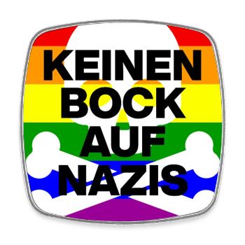 KEINEN BOCK AUF NAZIS, NO NZS, NO AFD, SKULL WEISS - Viereckiger Kühlschrankmagnet - Weiß - Vorne