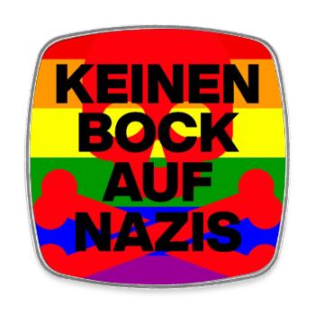 KEINEN BOCK AUF NAZIS, NO NZS, NO AFD, SKULL ROT - Viereckiger Kühlschrankmagnet - Weiß - Vorne