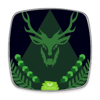 Forest spirit deer in triangle - Square fridge magnet - white - Front