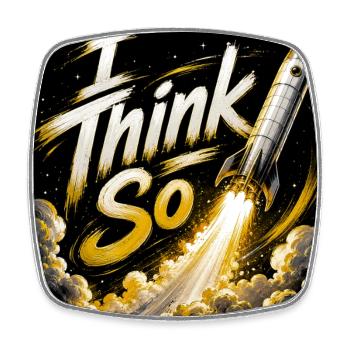 Think So Rocket Launch - Magnet carré - blanc - Devant
