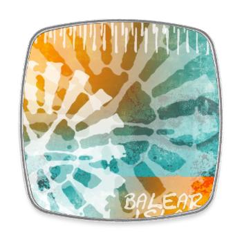 Balearic Islands Tie-Dye - Square fridge magnet - white - Front