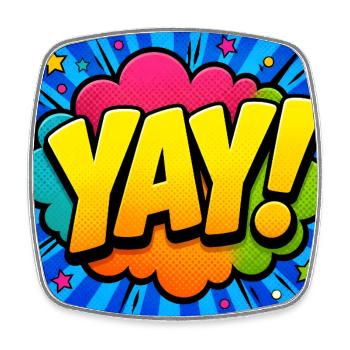 Energetic Comic Lettering – Pop Art Design - Square fridge magnet - white - Front