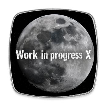Lunar work in execution X - Square fridge magnet - white - Front