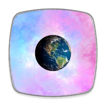 Globe terrestre dans une nébuleuse pastel - Magnet carré - blanc - Devant