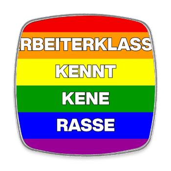 ARBEITERKLASSE KENNT KEINE RASSE, NIE WIEDER JETZT - Viereckiger Kühlschrankmagnet - Weiß - Vorne