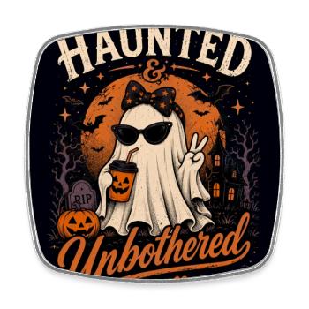 Verfluchtes und Ungestörtes Halloween - Viereckiger Kühlschrankmagnet - Weiß - Vorne