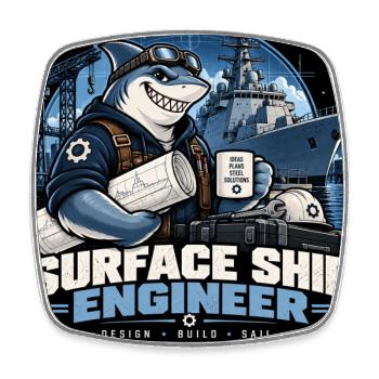 Surface Ship Engineer – Design Build Sail - Viereckiger Kühlschrankmagnet - Weiß - Vorne