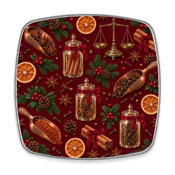 Gewürzglas-Weihnachtsschmuck - Viereckiger Kühlschrankmagnet - Weiß - Vorne