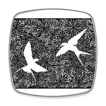 Schwalben / Seeschwalben im Flug - Viereckiger Kühlschrankmagnet - Weiß - Vorne