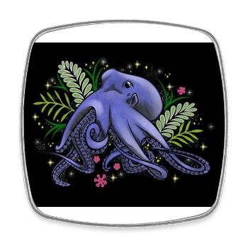 Oktopus black - Viereckiger Kühlschrankmagnet - Weiß - Vorne