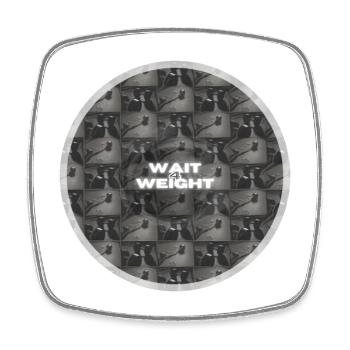 wait 4 weight - Bodybuilding - Square fridge magnet - white - Front