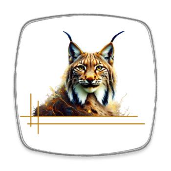 Magnificent lynx – The silent hunter of the forest - Square fridge magnet - white - Front