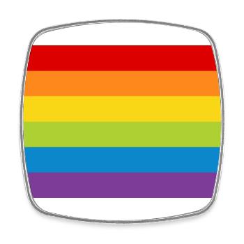 Poster rainbow flag flag LGBT colorful rainbow - Square fridge magnet - white - Front