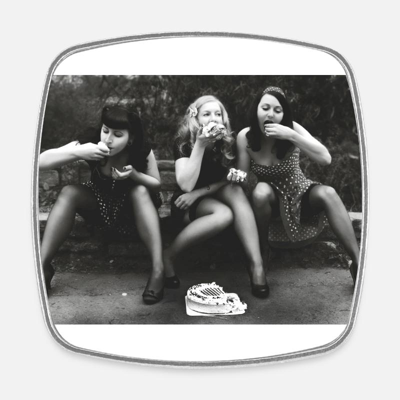 Have a break, have a cake - Square fridge magnet - white