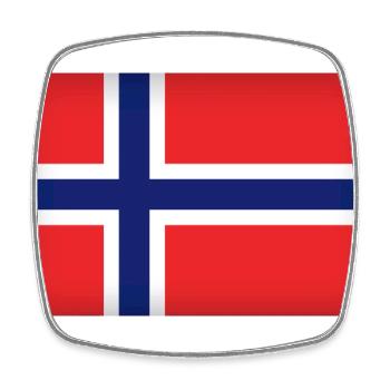 Norwegen Flagge - Viereckiger Kühlschrankmagnet - Weiß - Vorne