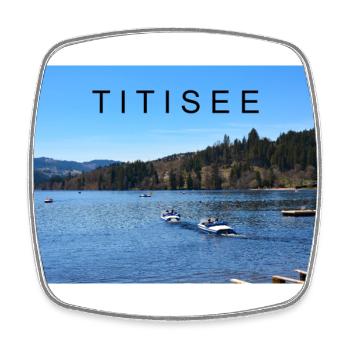 Titisee in the Black Forest - Square fridge magnet - white - Front