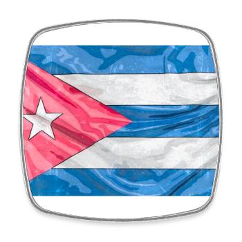 Cuba Collection 'by nikkkooo - Square fridge magnet - white - Front