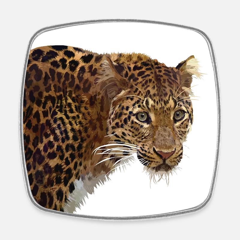 Leopard - Viereckiger Kühlschrankmagnet - Weiß