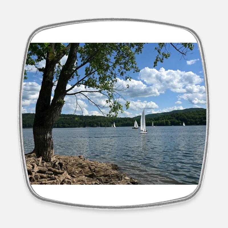 See Idylle - Viereckiger Kühlschrankmagnet - Weiß