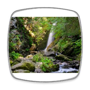 Wasserfall im Wald - Viereckiger Kühlschrankmagnet - Weiß - Vorne
