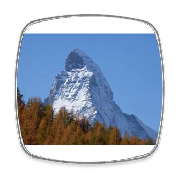Matterhorn - Viereckiger Kühlschrankmagnet - Weiß - Vorne