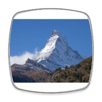 Matterhorn - Viereckiger Kühlschrankmagnet - Weiß - Vorne