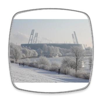 Weserstadion - Viereckiger Kühlschrankmagnet - Weiß - Vorne