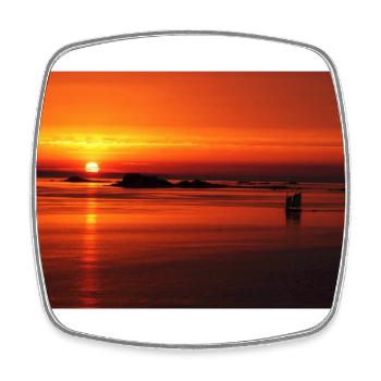 Boat on sunset - Square fridge magnet - white - Front