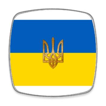 Drapeau de l’Ukraine - Magnet carré - blanc - Devant