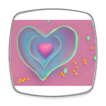 Heart in Heart - Square fridge magnet - white - Front
