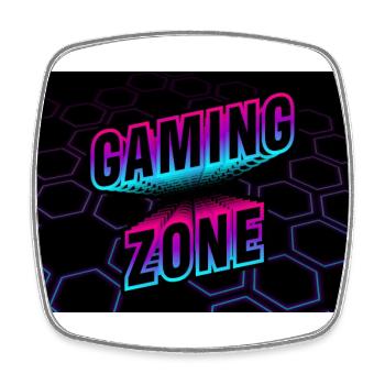 Gaming Zone neon 3d schriftzug - Viereckiger Kühlschrankmagnet - Weiß - Vorne